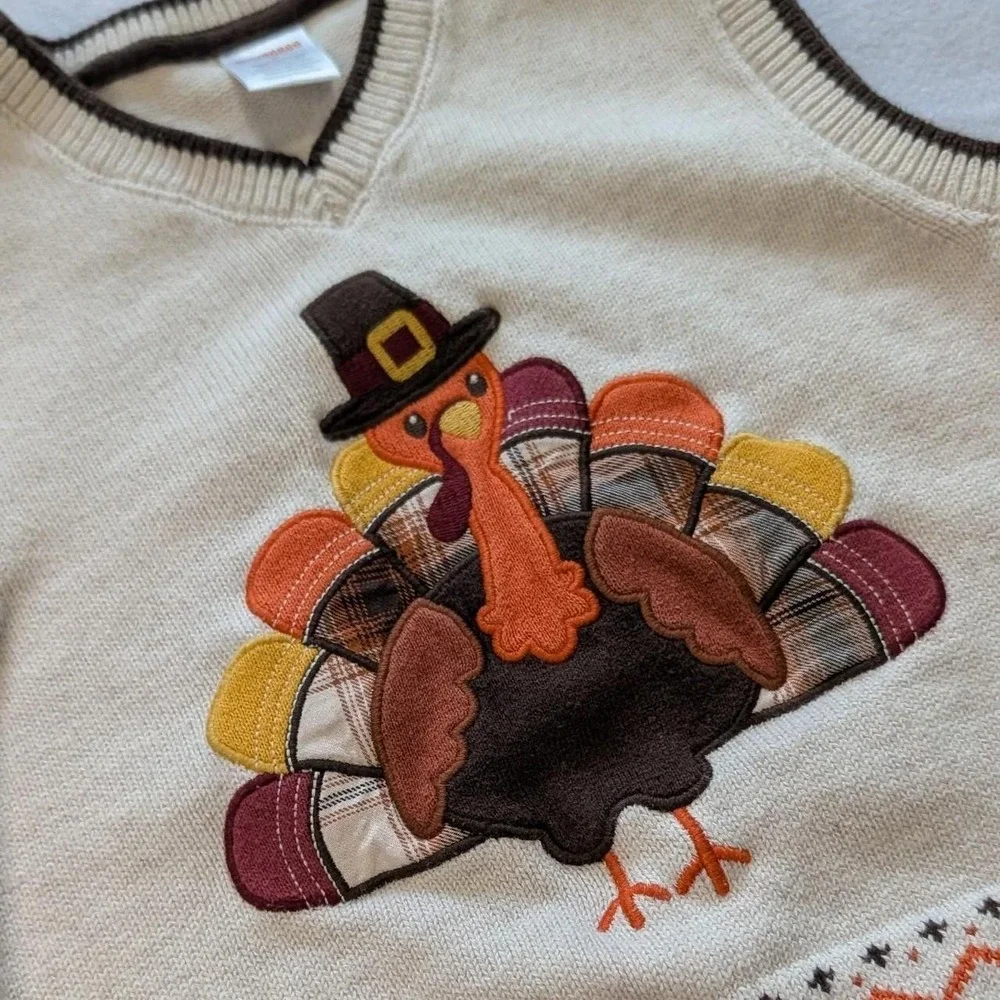 Gymboree Holiday Thanksgiving Turkey Sweater Vest Kids Boys Size 6
